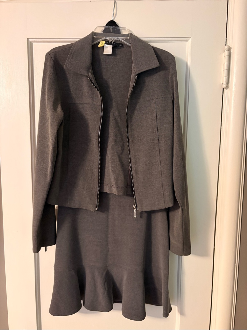 Perry Ellis Charcoal Gray Jacket & Matching Skirt - Vintage